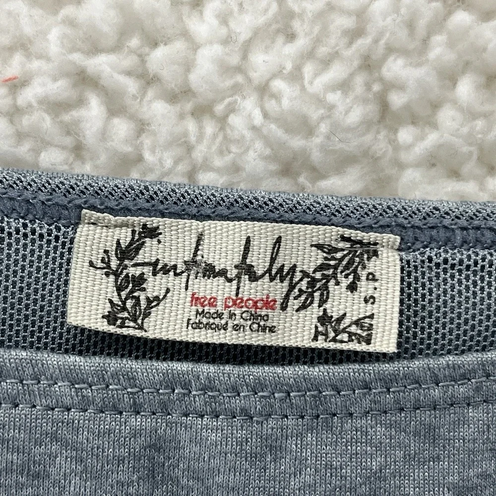 Intimately Free People Bodysuit Women's Size Small Blue Gray Thong Sexy Slimming